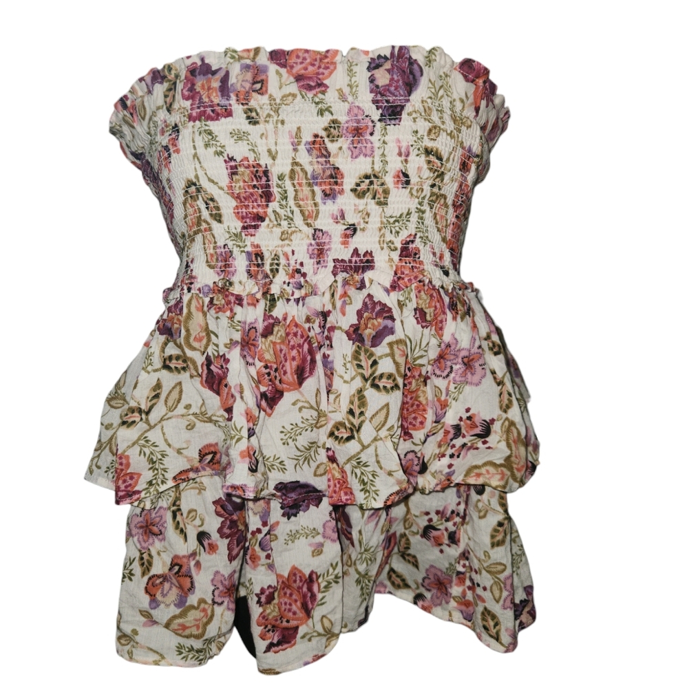 House of Harlow 1960 Floral Ruffle Tube Top or Skirt sz L